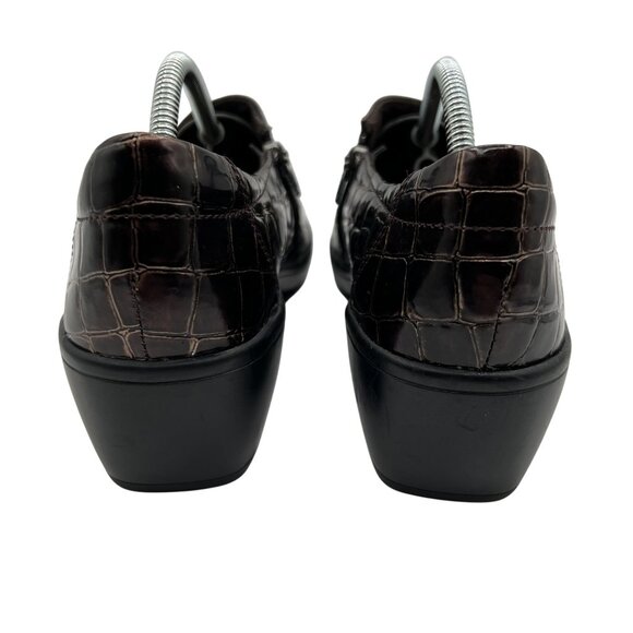 Clarks Bendables Womens 9 M Brown Vegan Croc Zip Slip On Comfort Shoe Old Money - Picture 4 of 8
